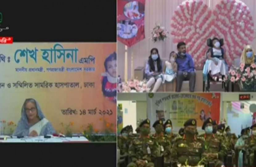 সুস্থ হয়ে বাড়ি ফিরছে জোড়া মাথার সেই রাবেয়া-রোকাইয়া