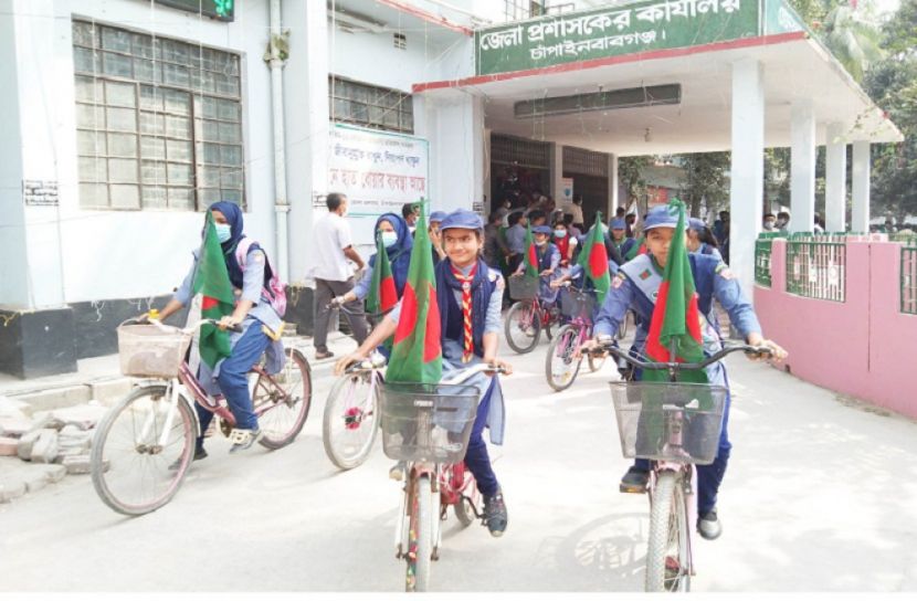 চাঁপাইনবাবগঞ্জে স্বাধীনতার সুবর্ণজয়ন্তী উপলক্ষ্যে সাইকেল র‌্যালী