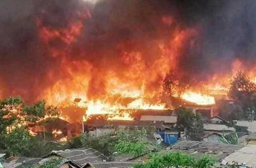 রোহিঙ্গা ক্যাম্পে আগুনে নিহত ৭, আহত প্রায় ২ হাজার