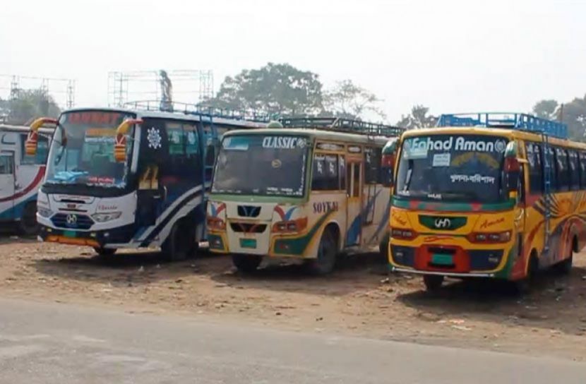 ঝালকাঠির ৮ রুটে অনির্দিষ্টকালের বাস ধর্মঘট