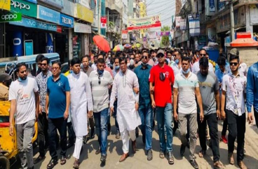 মুন্সীগঞ্জে হেফাজতের নৈরাজ্য ঠেকাতে বিক্ষোভ মিছিল 