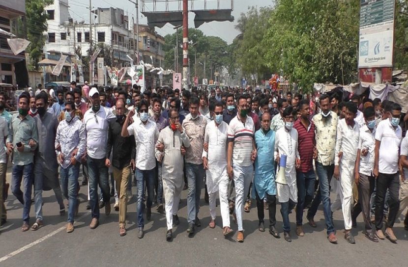ঝিনাইদহে আওয়ামী লীগের হরতাল বিরোধী মিছিল