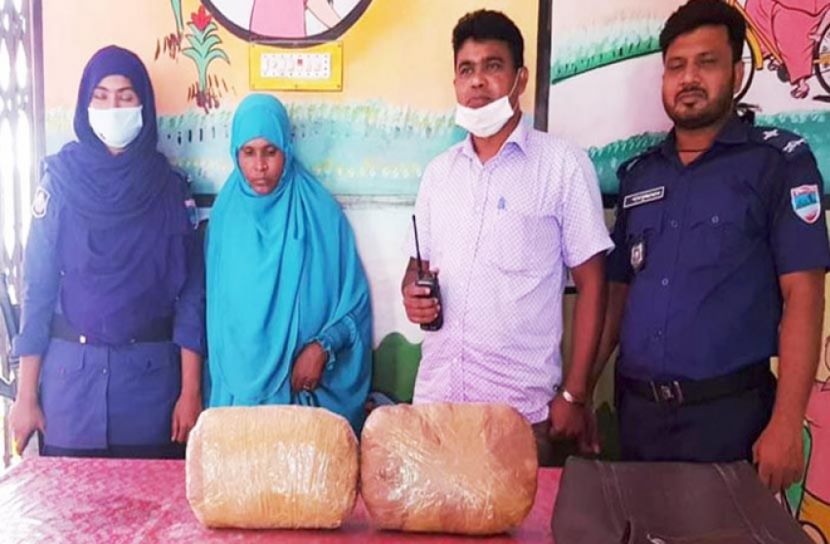 গাঁজাসহ নারী মাদক ব্যবসায়ী আটক