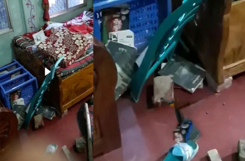 সিরাজগঞ্জে চাঁদা না দেয়ায় বাড়িঘর ভাঙচুর