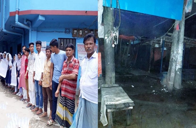 সড়কে পল্লী বিদ্যুতের চার খুঁটি