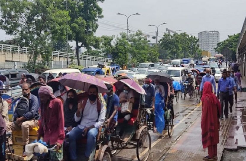 রাজধানীতে যানজটের চিত্র। ছবি: সান নিউজ।