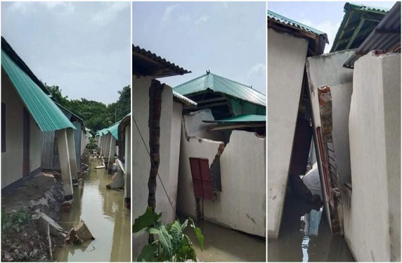 বরিশালে ভেঙে পড়েছে আশ্রয়ণের ঘর