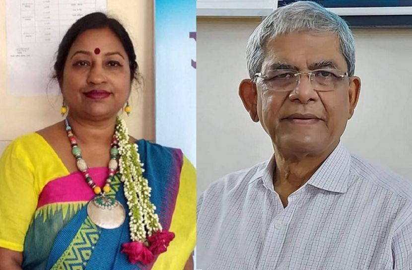 ভিকারুননিসা নূন স্কুল অ্যান্ড কলেজের অধ্যক্ষ কামরুন নাহার এবং বিএনপি মহাসচিব মির্জা ফখরুল ইসলাম আলমগীর