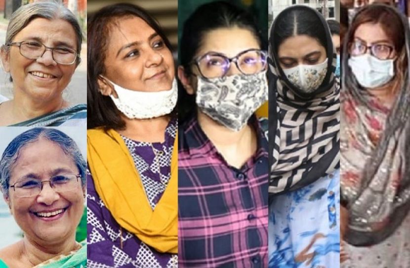 বামে উপরে ফওজিয়া মোসলেম ও নিচে মালেকা বানু