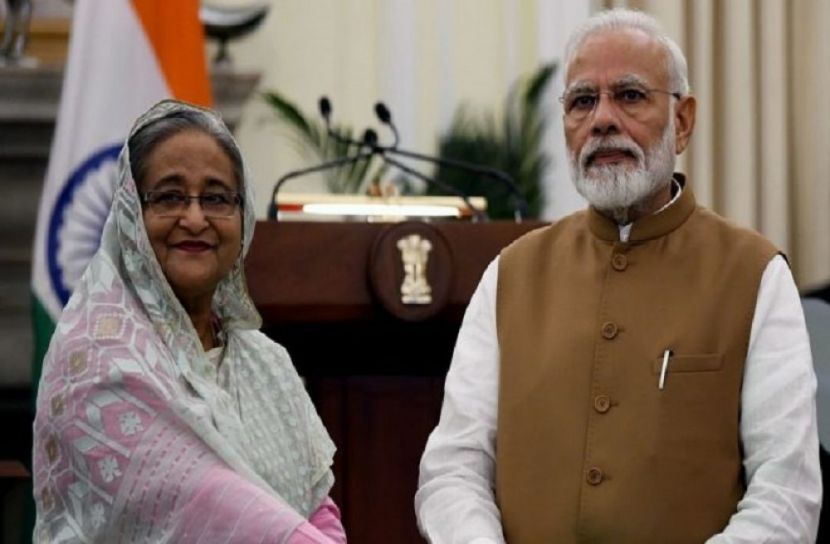 প্রধানমন্ত্রী শেখ হাসিনা ও ভারতের প্রধানমন্ত্রী নরেন্দ্র মোদী । ছবি: সংগৃহীত