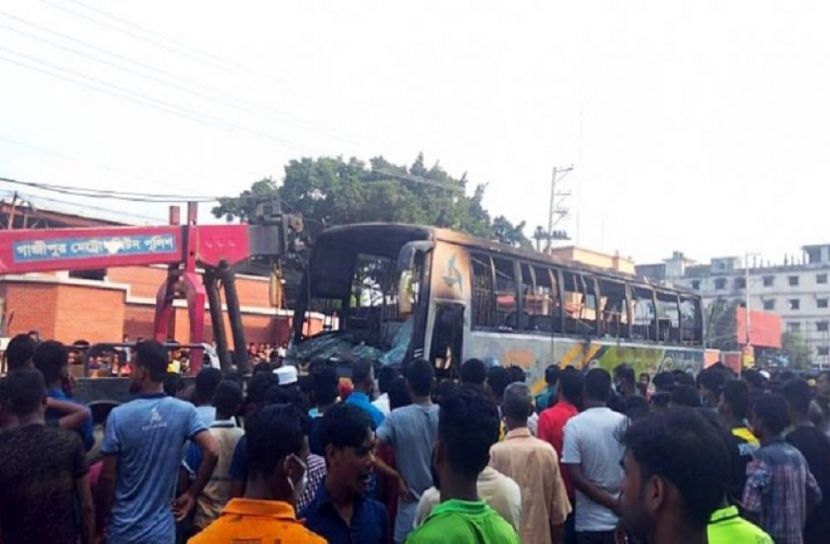গাজীপুরে বাস চাপায় শ্রমিক নিহত