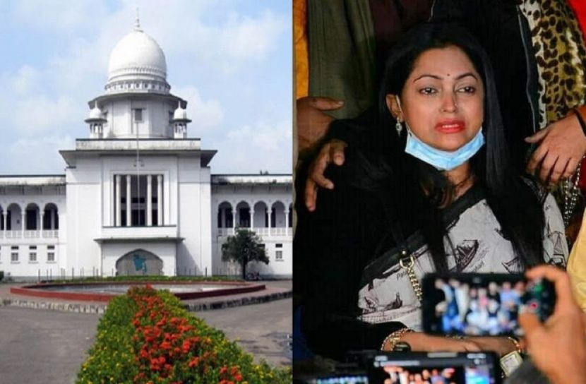 হাইকোর্ট , মিডিয়ার সামনে কান্নারত চিত্রনায়িকা নিপুণ।