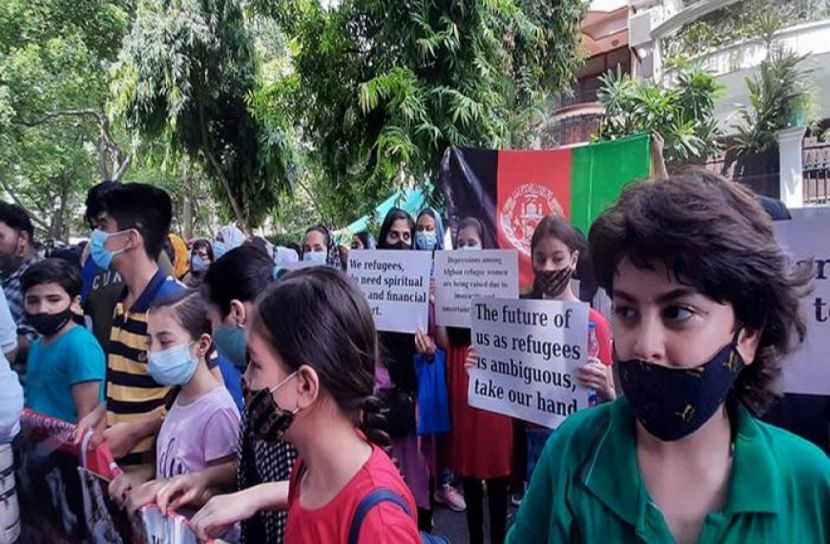 আমিরাতে আফগান শরণার্থীদের বিক্ষোভ