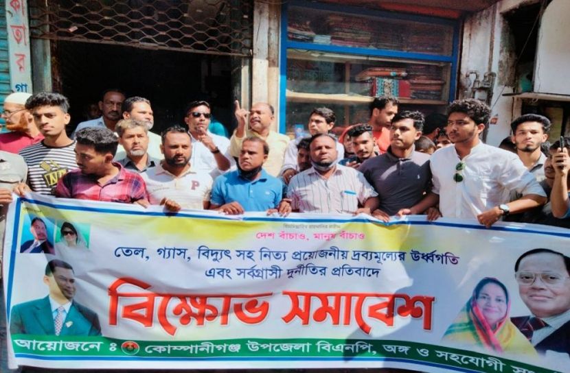 দ্রব্যমূল্যের ঊর্ধ্বগতির প্রতিবাদে বিএনপির বিক্ষোভ