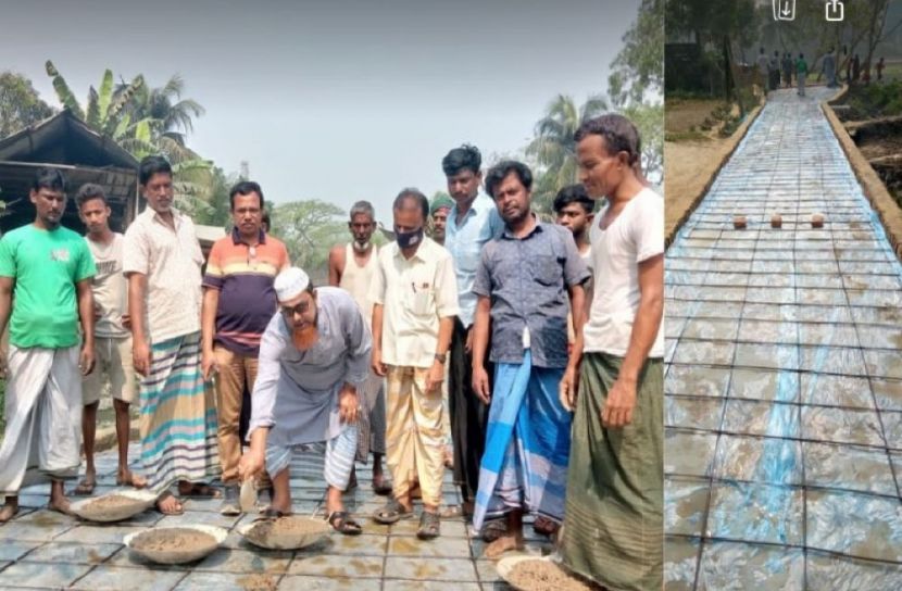অষ্টগ্রামে আলম দিঘীরপাড় গণকবরস্থানের পাকা রাস্তা তৈরি