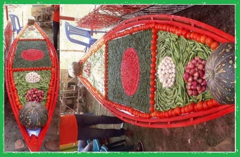 সবজি দিয়ে ফুটিয়ে তোলা হয়েছে জাতীয় পতাকা