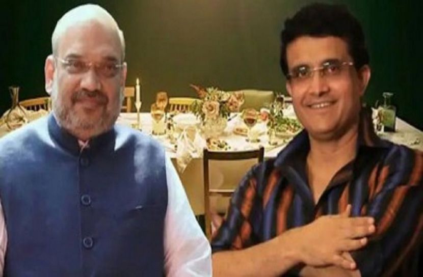 সৌরভের বাড়িতে স্বরাষ্ট্রমন্ত্রী অমিত শাহ