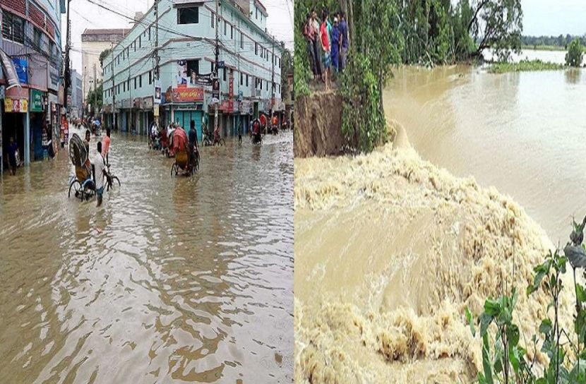 বরাক মোহনার বাঁধ ভেঙ্গে ঢুকছে পানি