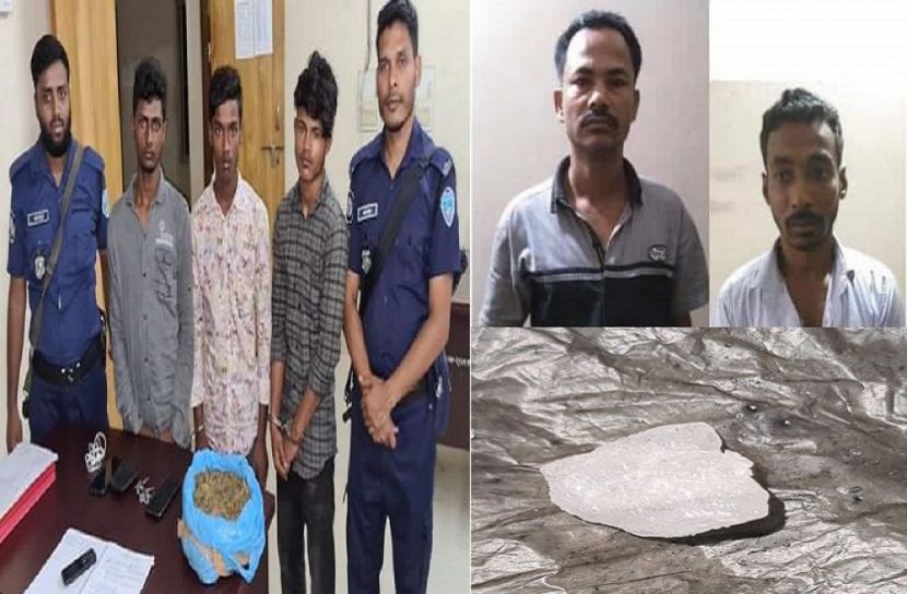 কোম্পানীগঞ্জে ক্রিস্টাল আইচ ও গাঁজাসহ গ্রেফতার ৫