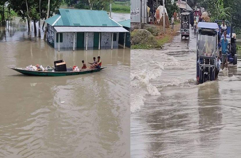 জামালপুরে বাঁধ ভেঙ্গে বন্যা পরিস্থিতির অবনতি