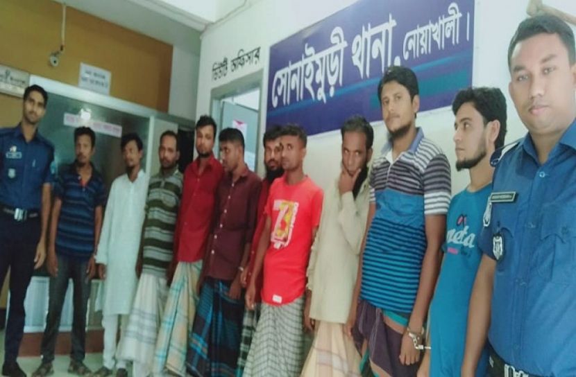 নোয়াখালীতে ১০ জুয়াড়ি আটক