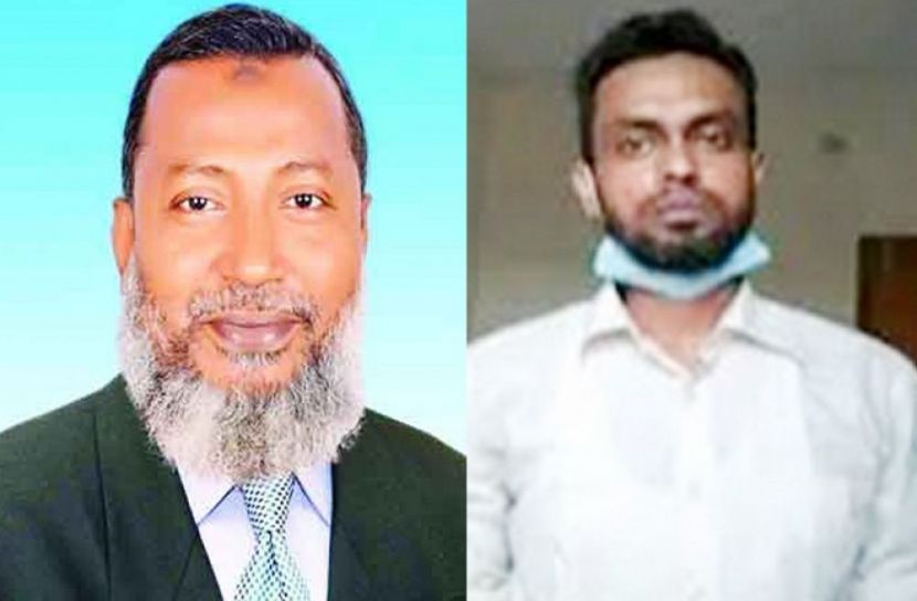 আওয়ামী লীগ নেতা আবু ছায়েদ ভূঁঞা রিপন ও আসামি ইকবাল হোসেন সাইফুল (ছবি: সান নিউজ)