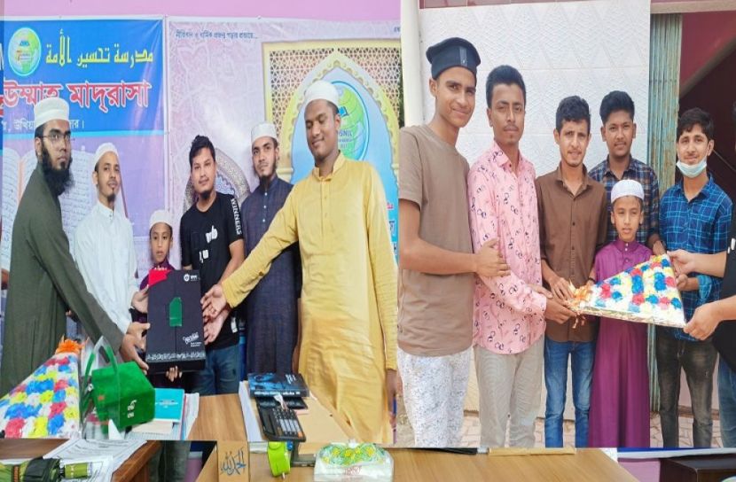 কুরআন তেলাওয়াত প্রতিযোগিতায় বিজয়ী মাহমুদকে শুভেচ্ছা 