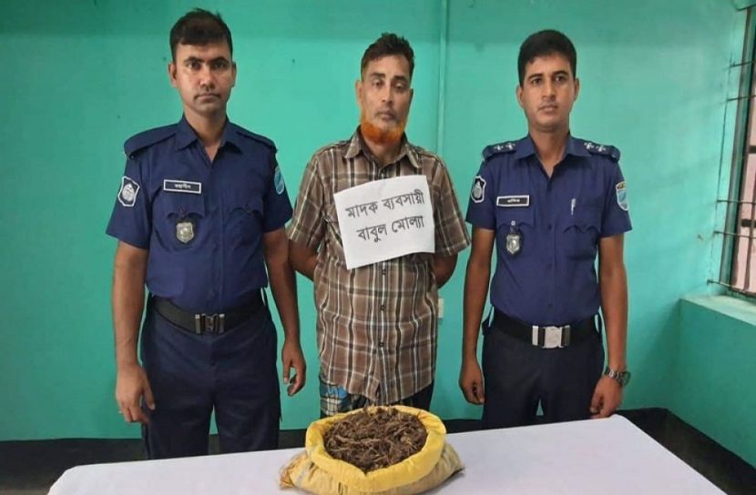 গাঁজা কারবারিকে ধরিয়ে দিলেন মাদক ব্যবসায়ি