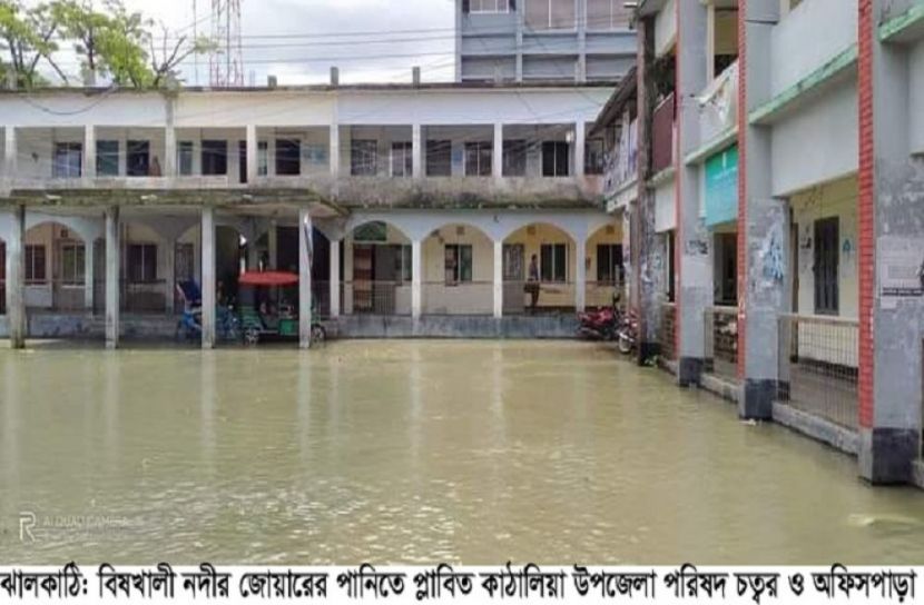 বিষখালী-সুগন্ধা নদীর জোয়ারের পানিতে অর্ধশত গ্রাম প্লাবিত