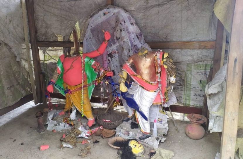 নলছিটিতে মন্দিরের প্রতিমা ভাঙচুর