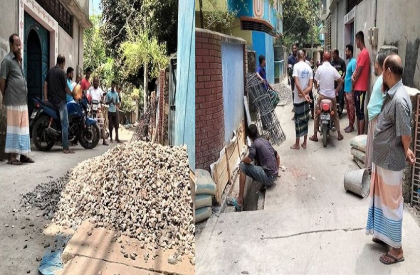 কাজ বন্ধ করে দিল এলাকাবাসী!
