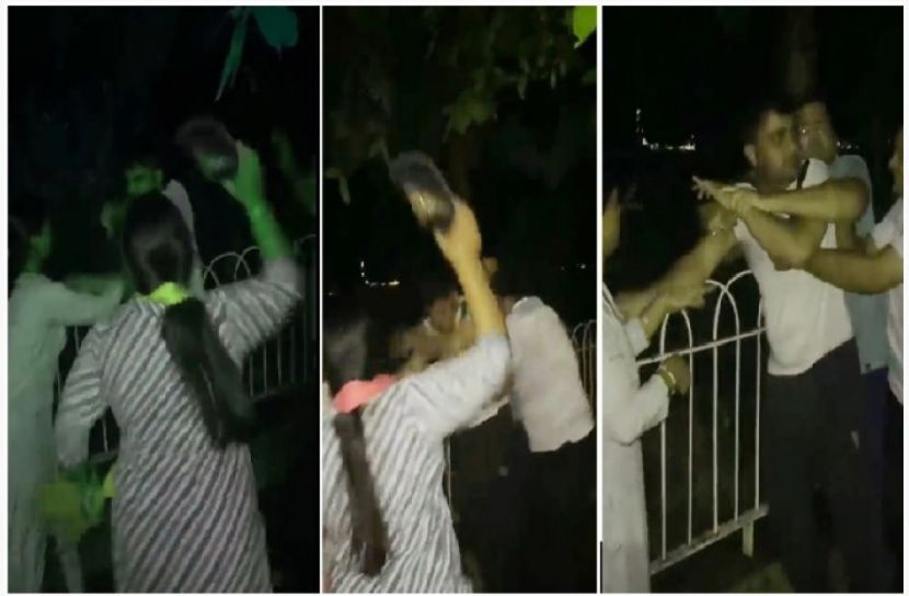 বান্ধবীর সাথে ধরা পড়ে জুতোপেটার শিকার নেতা!