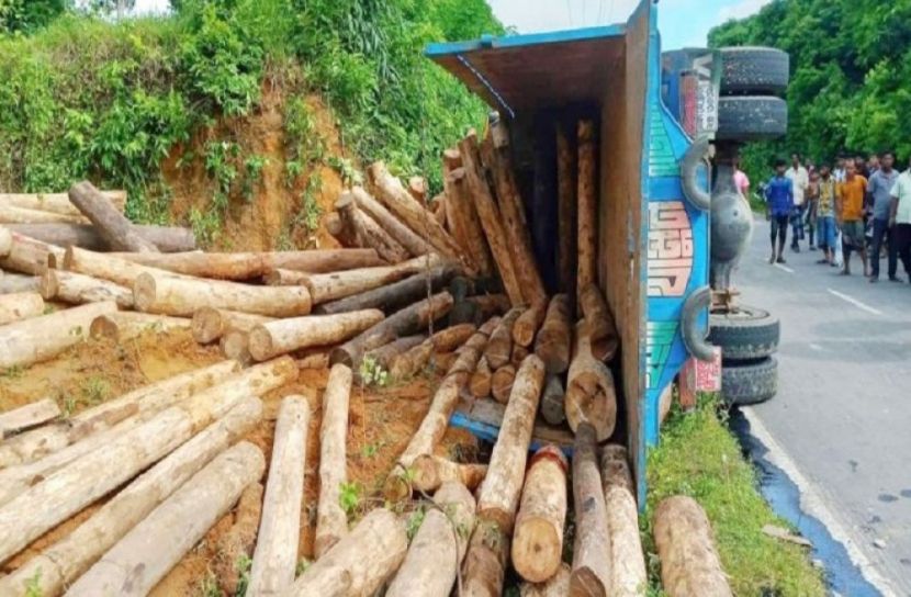 ট্রাক উল্টে নিহত ২ জন, আহত ৮