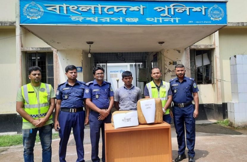 ঈশ্বরগঞ্জে ১৫ কেজি গাঁজা সহ আটক ১