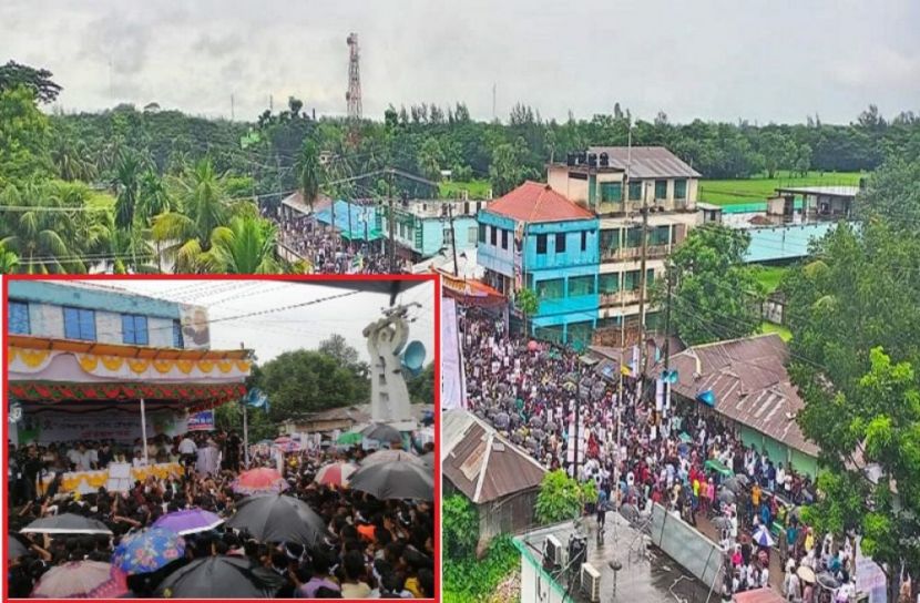 নোয়াখালীতে প্রতিবাদ সভায় মানুষের ঢল