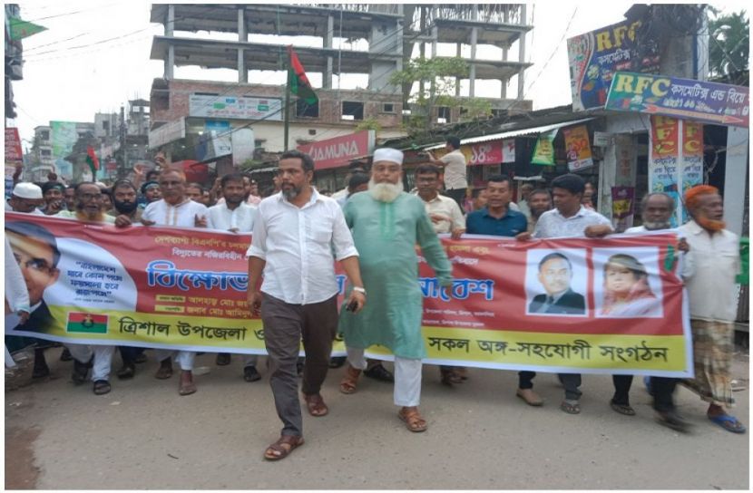 ত্রিশালে বিএনপির বিক্ষোভ মিছিল