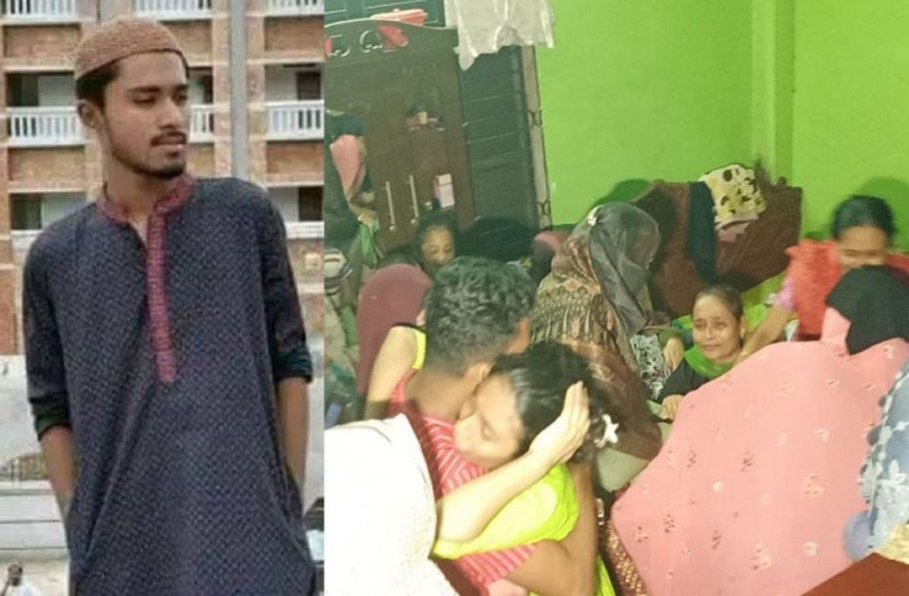 নিহত মো.জোবায়ের ও তার স্বজনদের আহাজারি। ছবি সান নিউজ