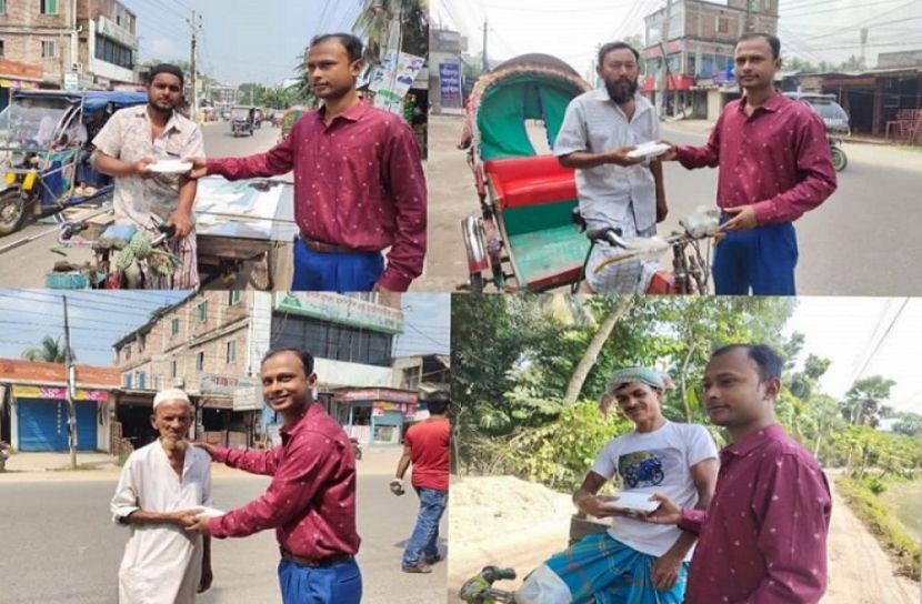 শেখ রাসেলের জন্মদিন : শরীয়তপুরে যুবলীগ নেতার উদ্যোগে খাবার বিতরণ