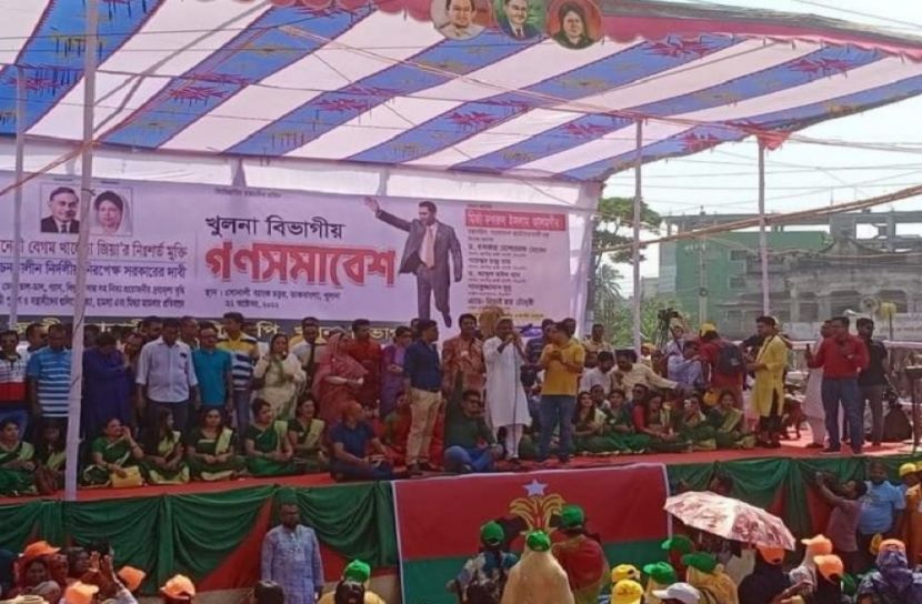 বিএনপির সমাবেশ শুরু, রেলস্টেশনে ভাঙচুর
