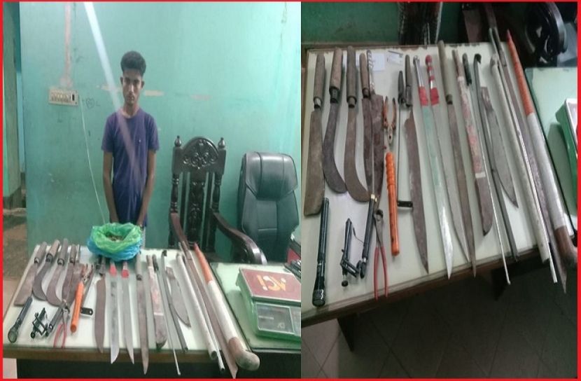 বিপুল পরিমাণ অস্ত্রসহ তরুণ গ্রেফতার
