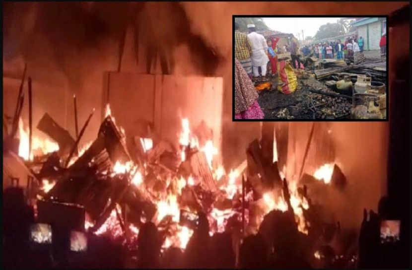 মনপুরায় অগ্নিকাণ্ড : ১৬ দোকান পুড়ে ৩ কোটি টাকার ক্ষতি