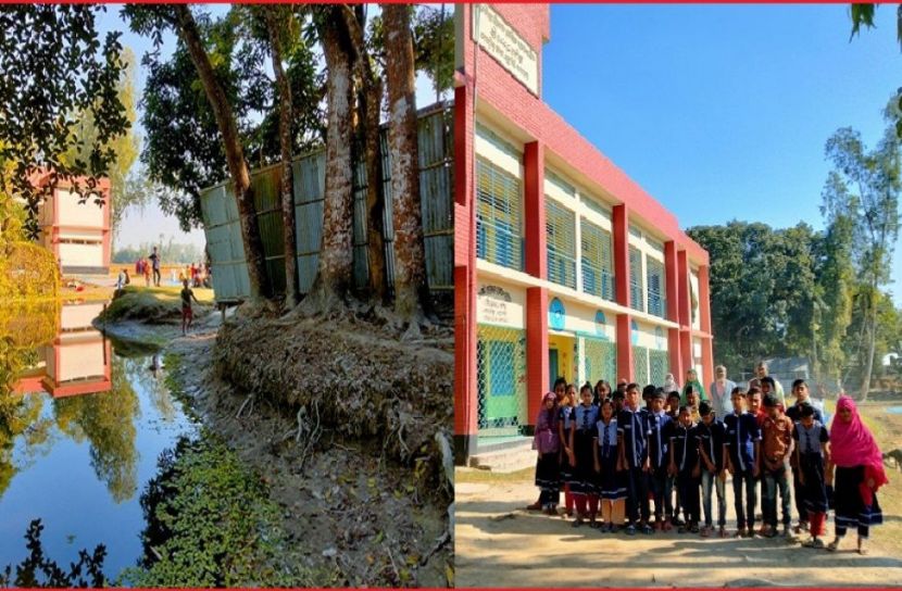 উলিপুরে প্রাথমিক বিদ্যালয়ের জমি দখল। (ছবি : সংগৃহিত)