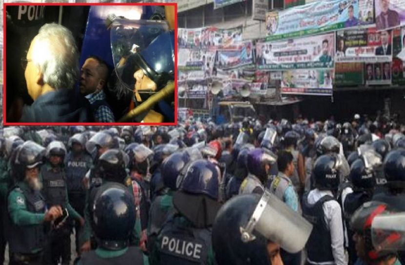 কেন্দ্রীয় কার্যালয়ে অভিযান, রিজভী আটক