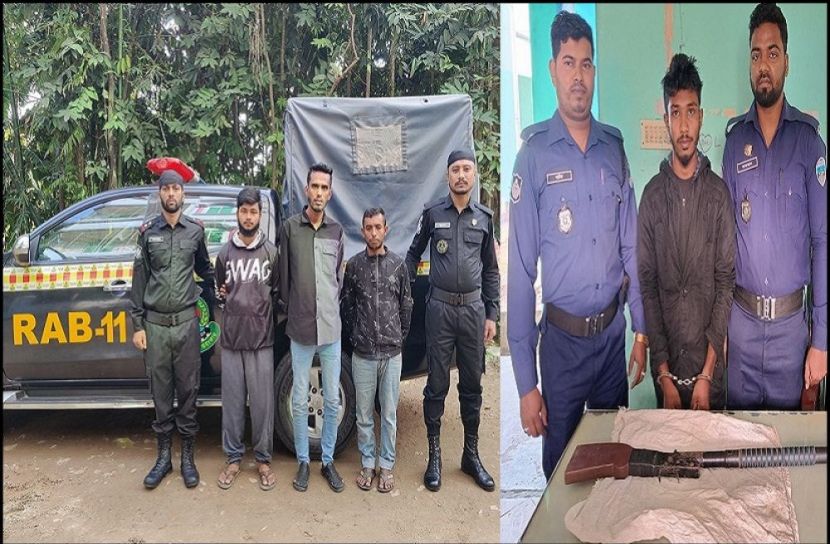আগ্নেয়াস্ত্রসহ ৪ যুবক গ্রেফতার