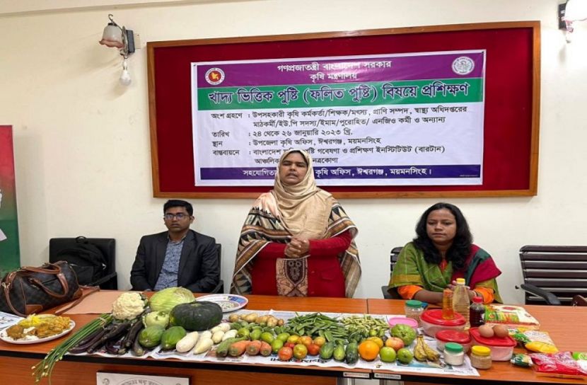 ঈশ্বরগঞ্জে খাদ্য ভিত্তিক পুষ্টি বিষয়ক প্রশিক্ষণ