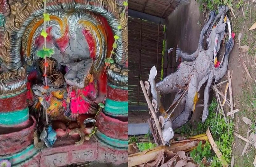 এক রাতে পাঁচ মন্দিরে প্রতিমা ভাঙচুর