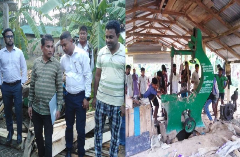 উখিয়ায় তিনটি অবৈধ স’মিল উচ্ছেদ