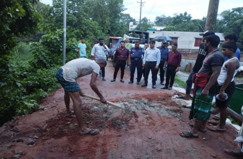 সংবাদ প্রকাশের পর ড্রেজার পাইপ উচ্ছেদ